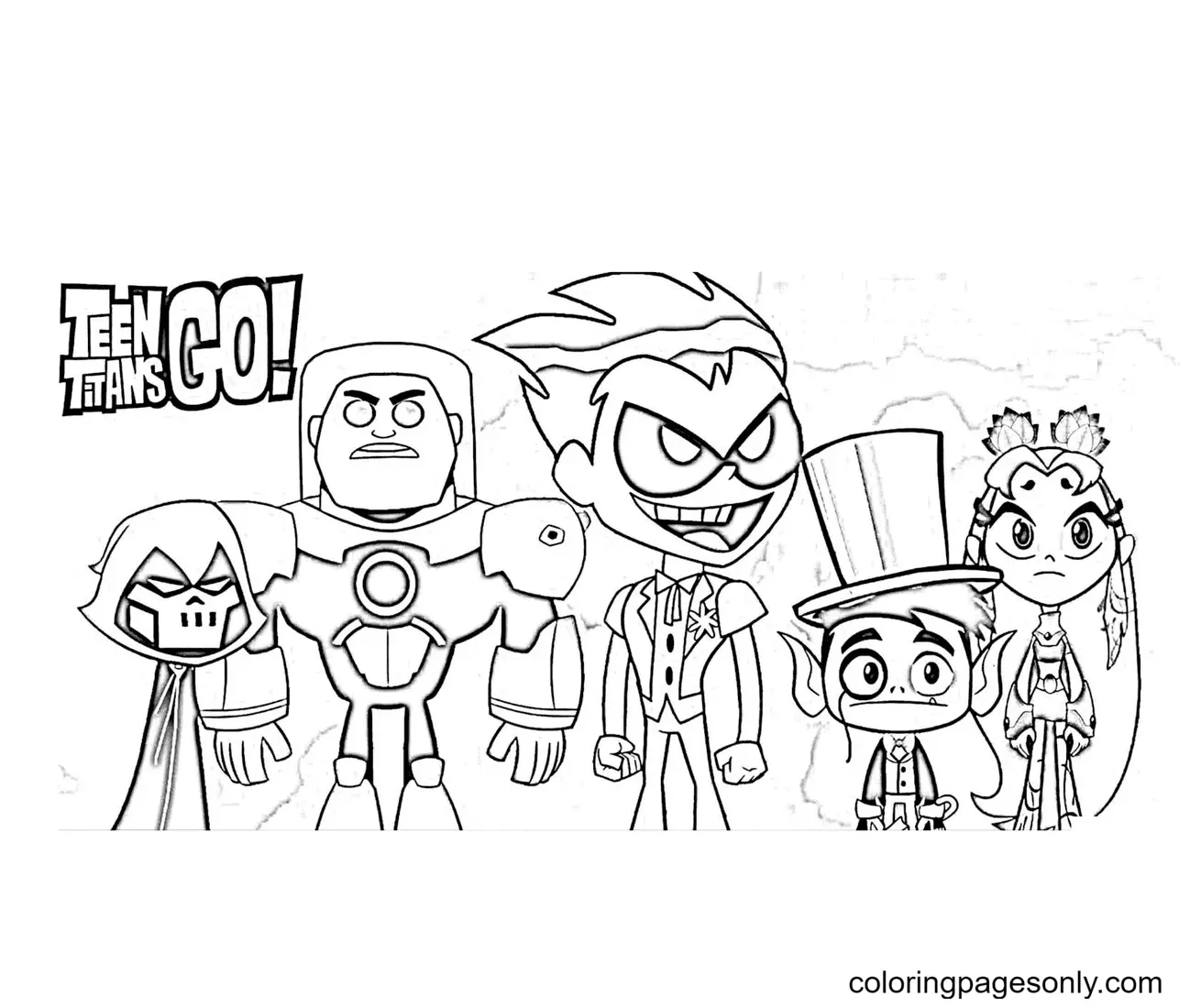 Desenhos de Teen Titans Go Para Colorir 17