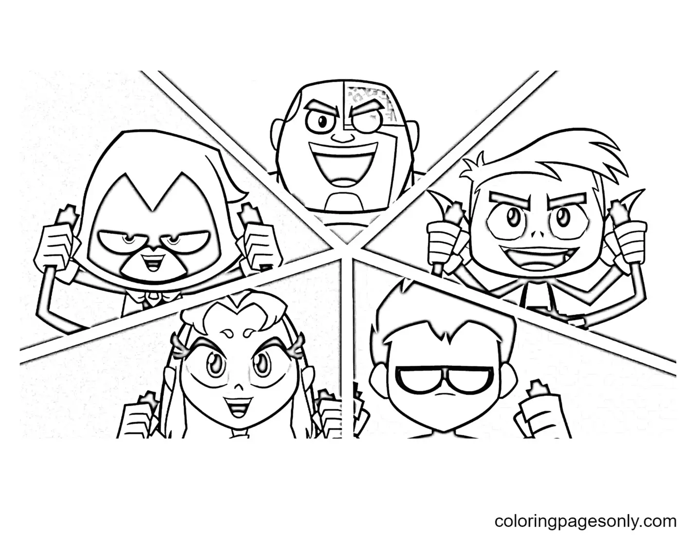 Desenhos de Teen Titans Go Para Colorir 22