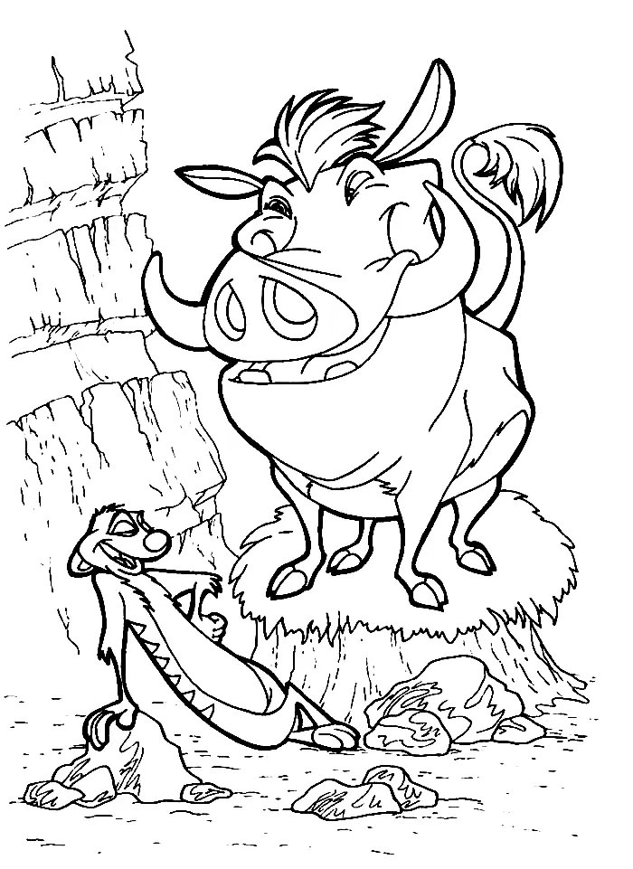 Desenhos de Timao e Pumba Para Colorir 22