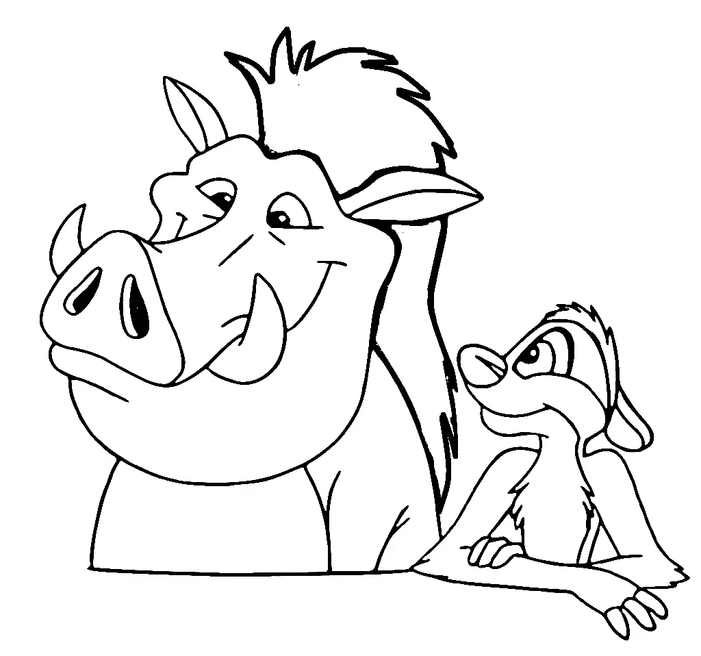 Desenhos de Timao e Pumba Para Colorir 8