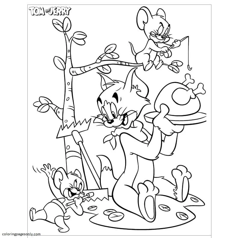 Desenhos de Tom e Jerry Para Colorir 16