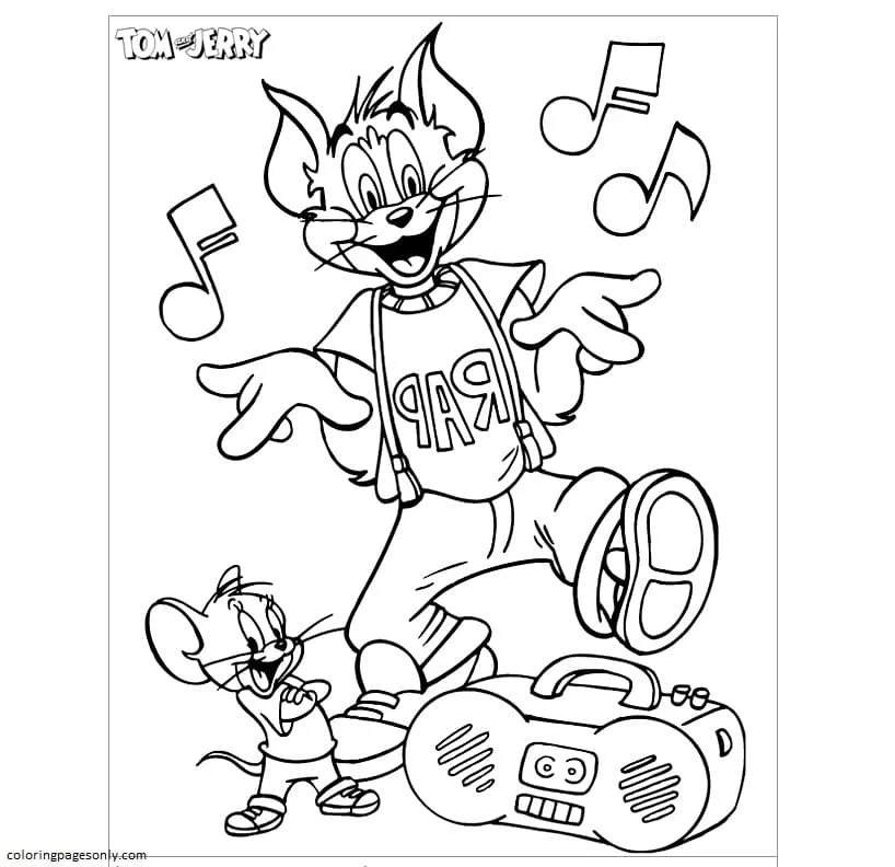 Desenhos de Tom e Jerry Para Colorir 17