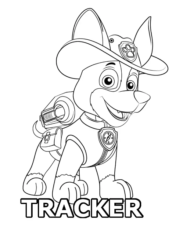 Desenhos de Tracker patrulha canina Para Colorir 18