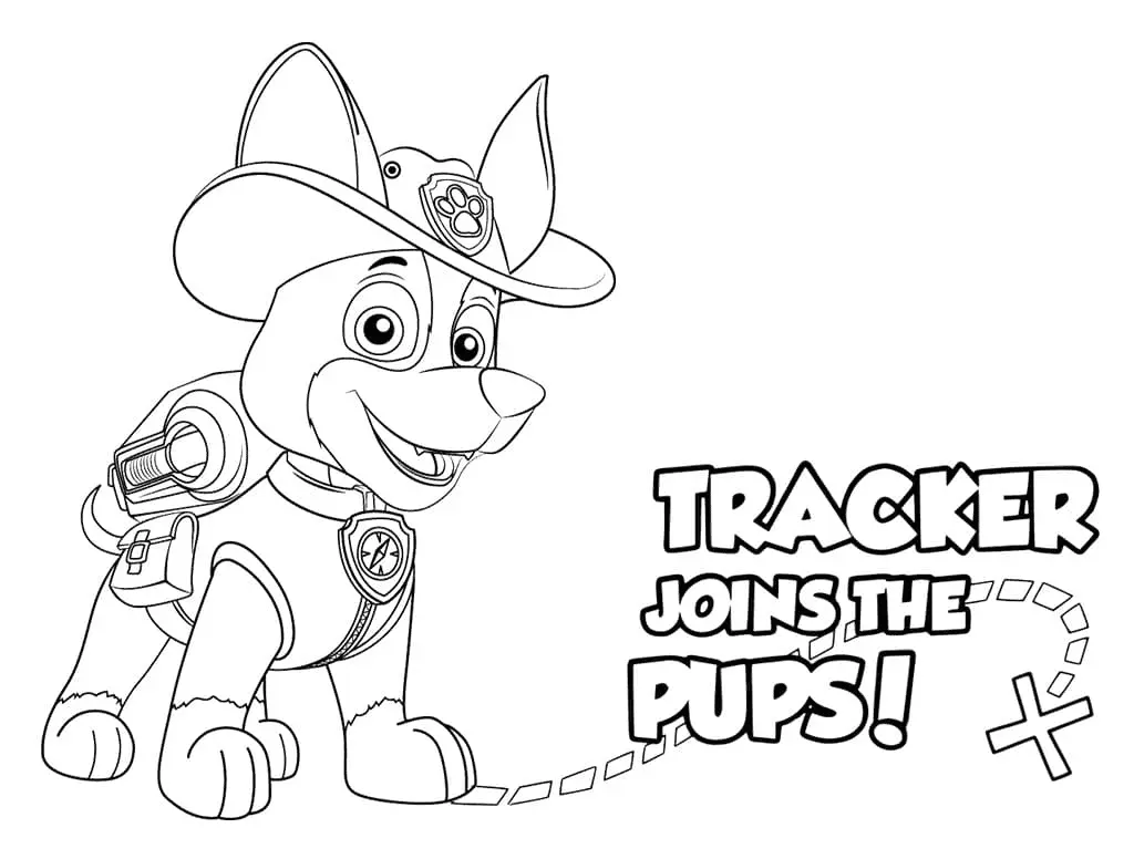 Desenhos de Tracker patrulha canina Para Colorir 26