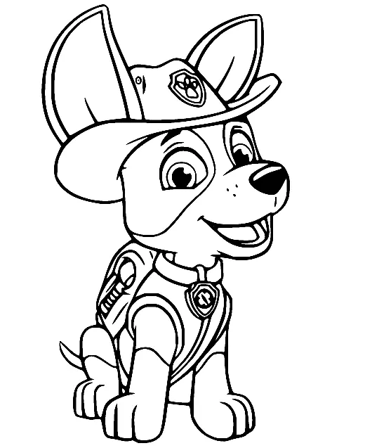 Desenhos de Tracker patrulha canina Para Colorir 4