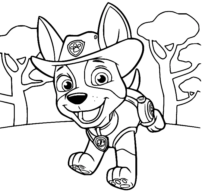 Desenhos de Tracker patrulha canina Para Colorir 5