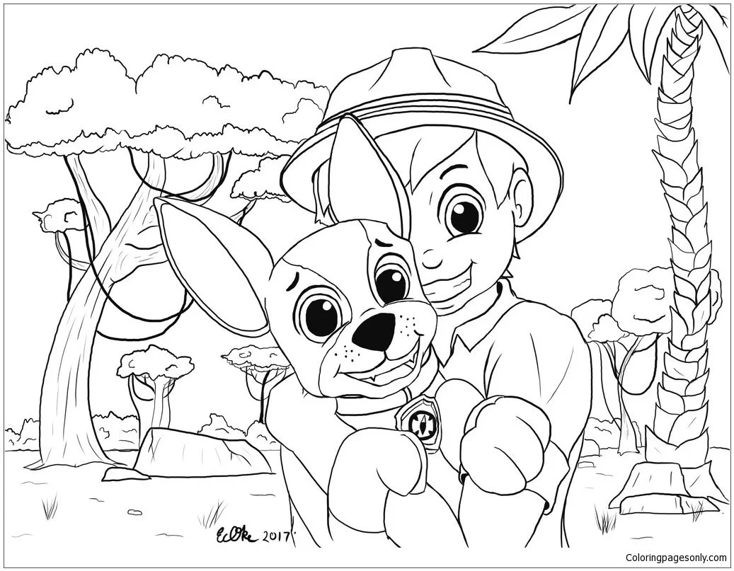 Desenhos de Tracker patrulha canina Para Colorir 6