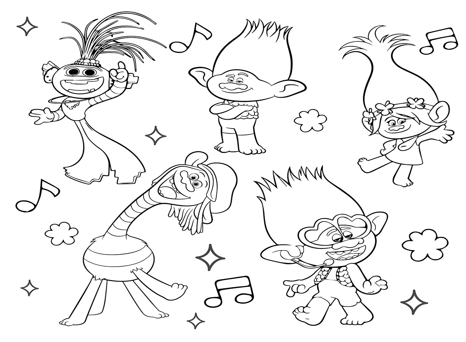 Desenhos de Trolls World Tour Para Colorir 4