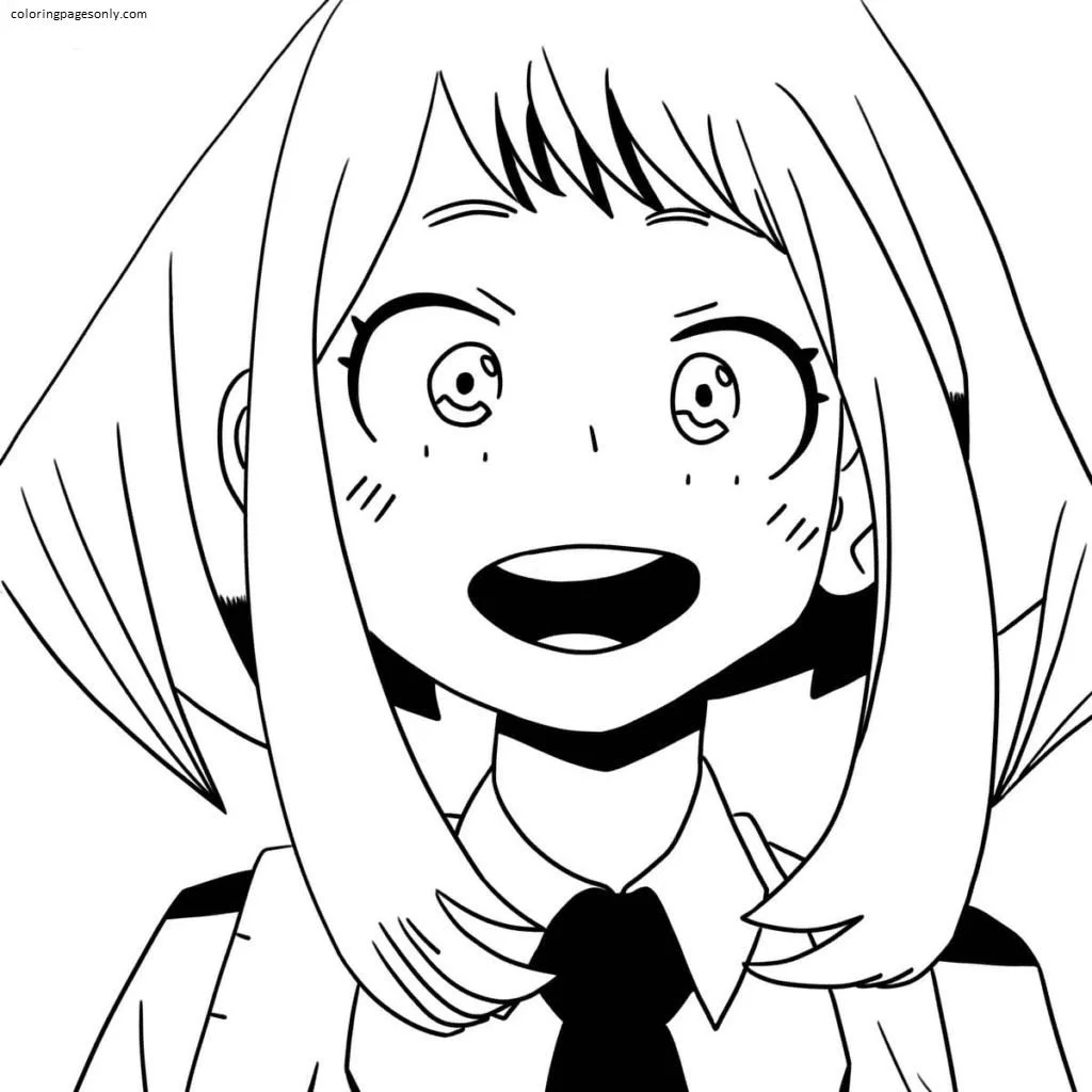 Desenhos de Uraraka Para Colorir 19