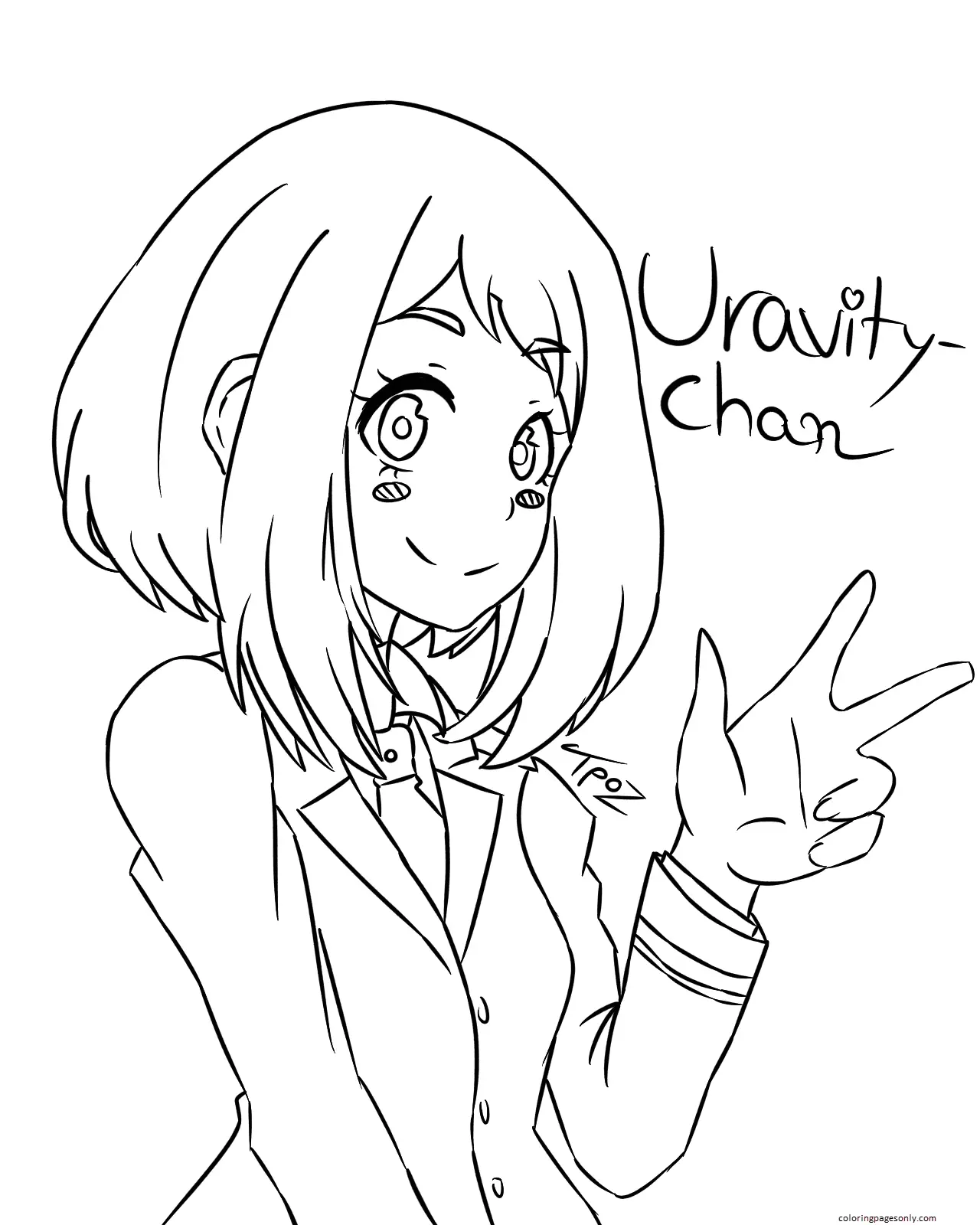 Desenhos de Uraraka Para Colorir 22