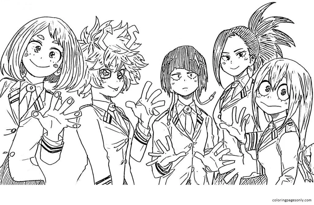 Desenhos de Uraraka Para Colorir 23