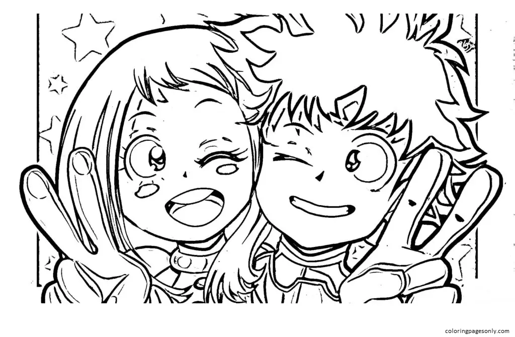 Desenhos de Uraraka Para Colorir 27