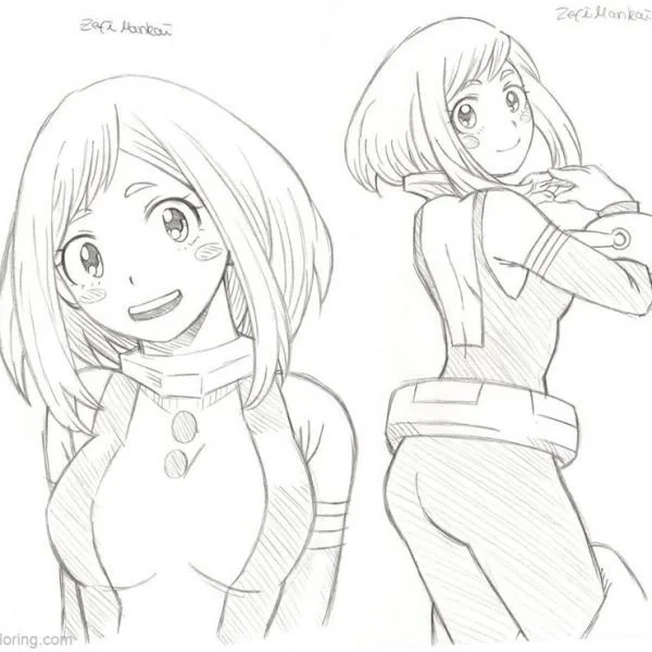 Desenhos de Uraraka Para Colorir 3