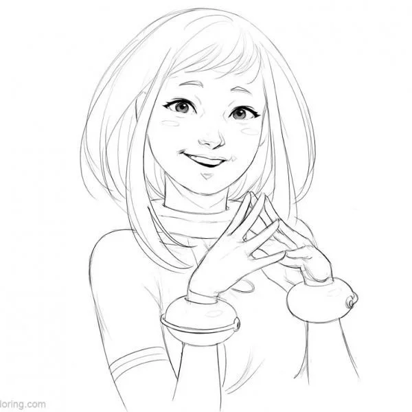 Desenhos de Uraraka Para Colorir 4