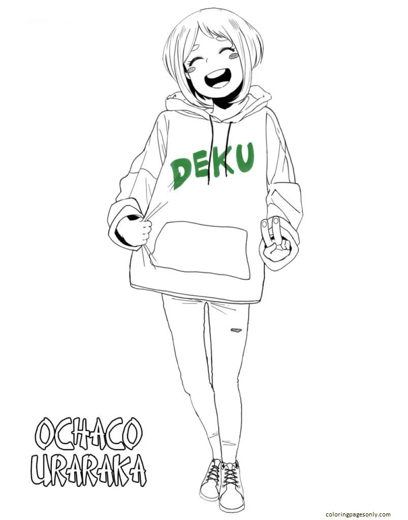 Desenhos de Uraraka Para Colorir 42