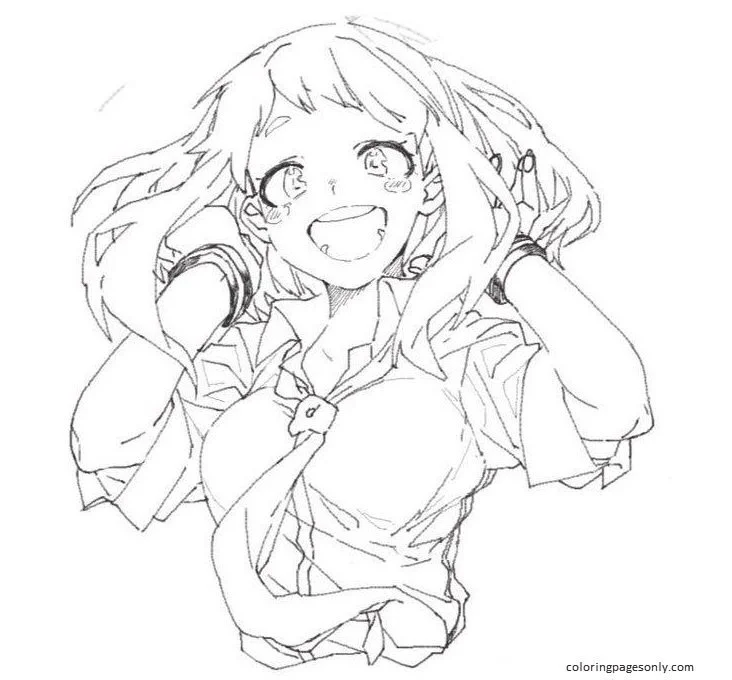 Desenhos de Uraraka Para Colorir 44