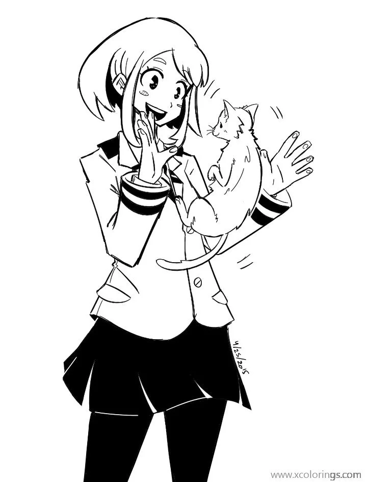 Desenhos de Uraraka Para Colorir 7