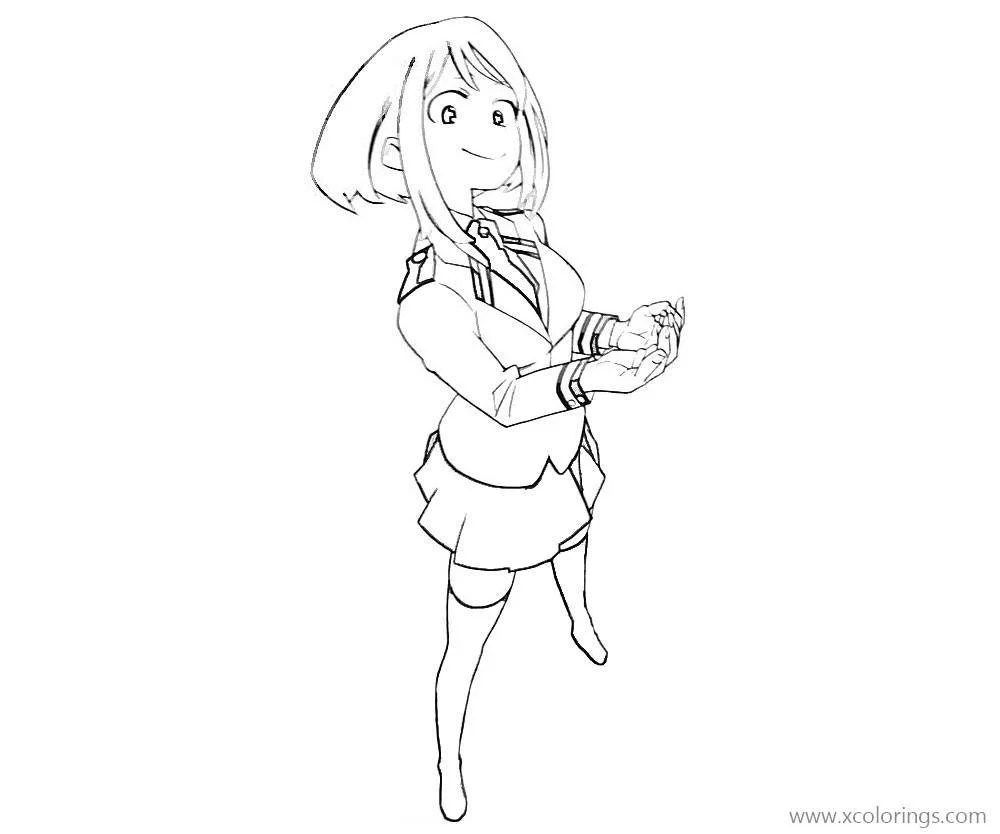 Desenhos de Uraraka Para Colorir 9