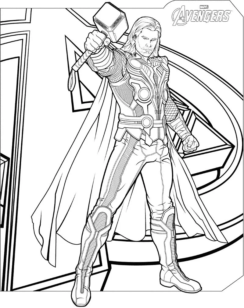 Desenhos de Vingadores Thor Para Colorir 4