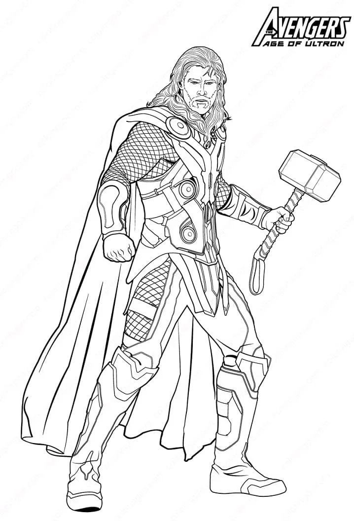 Desenhos de Vingadores Thor Para Colorir 5