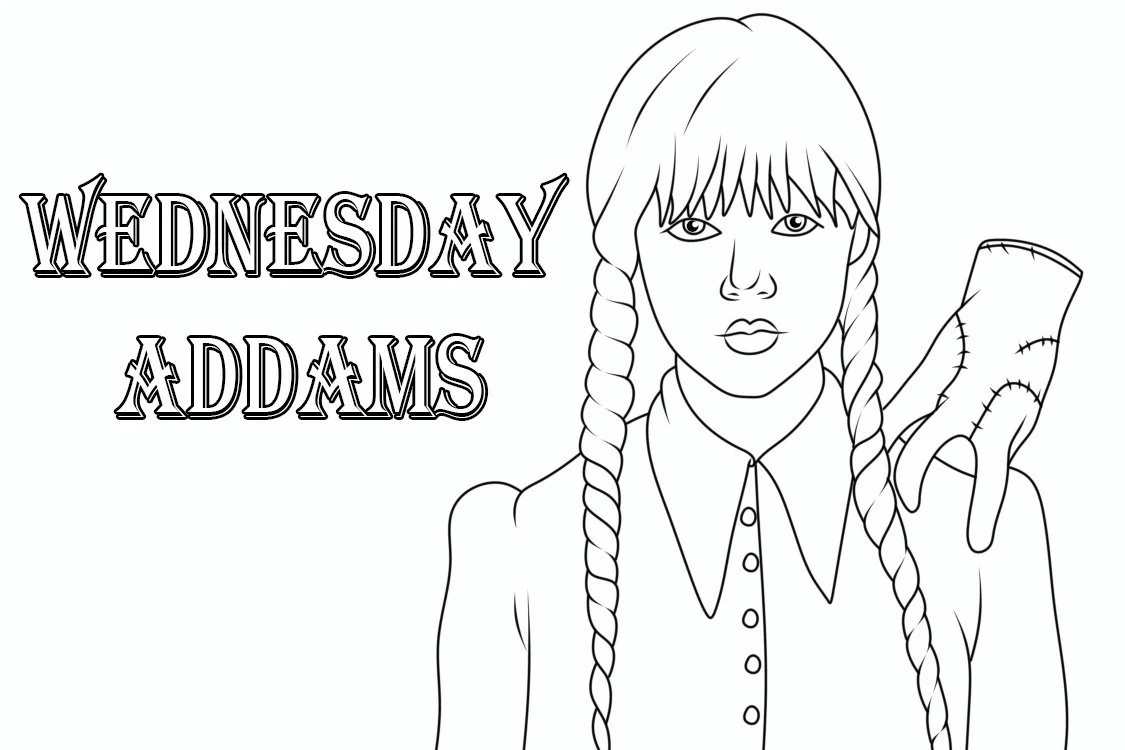 Desenhos de Wednesday Addams Para Colorir