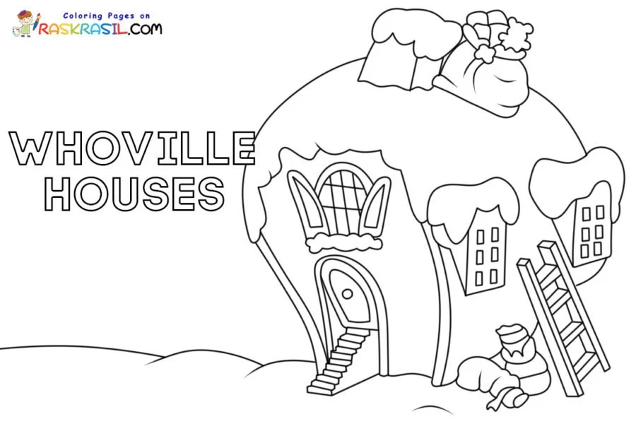 Desenhos de Whoville Casas Para Colorir 1