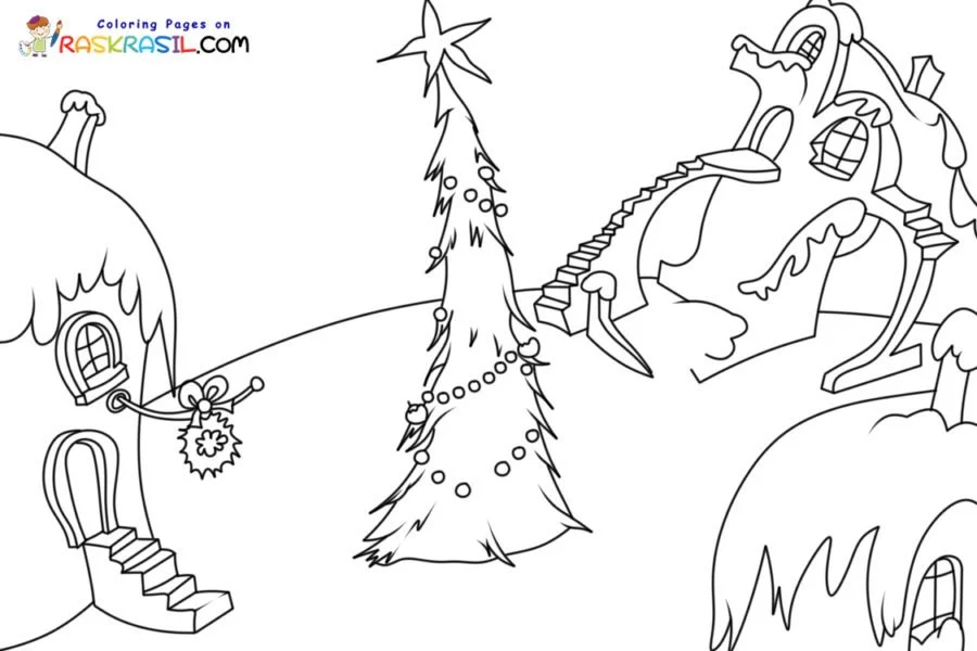 Desenhos de Whoville Casas Para Colorir 7