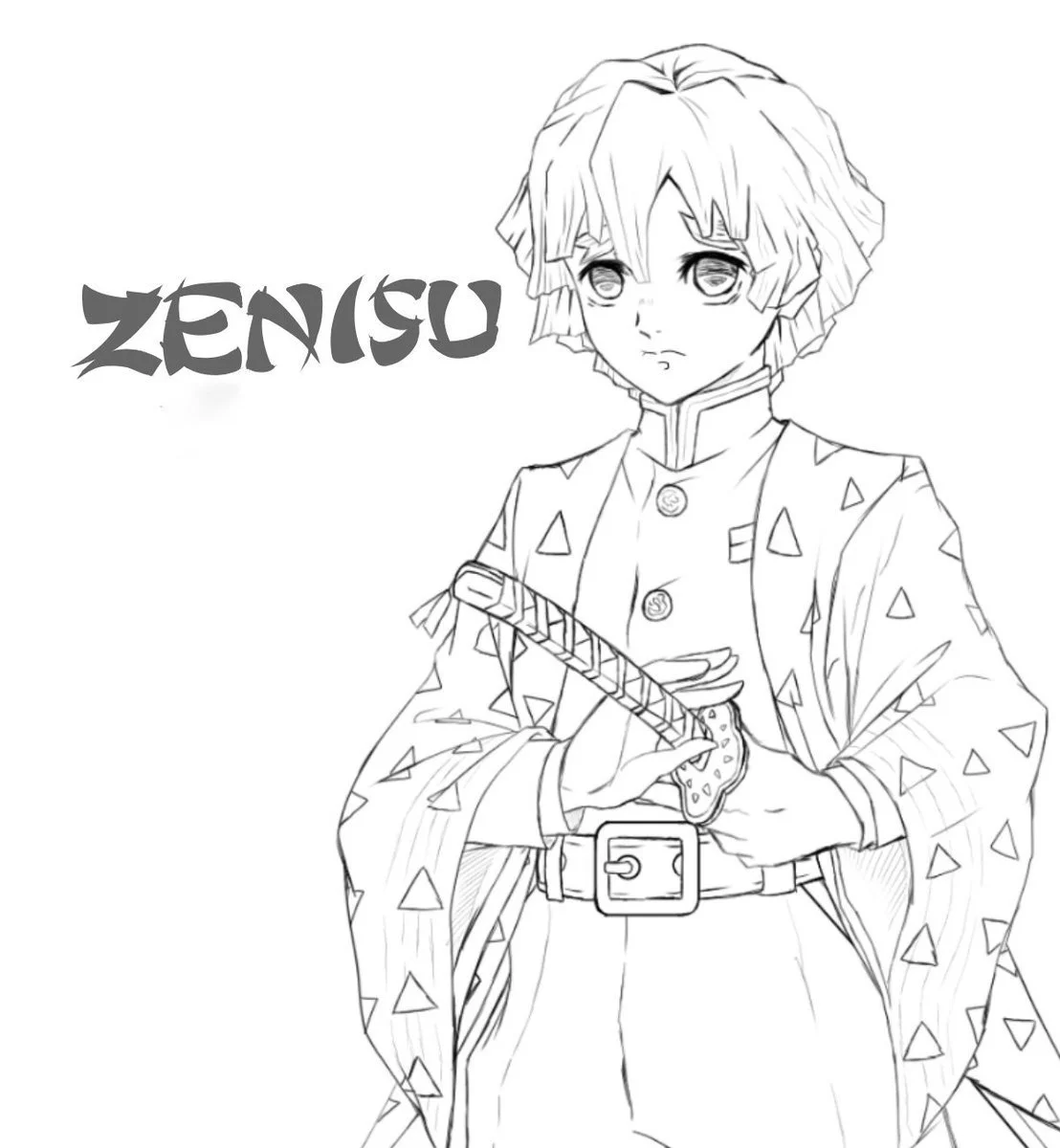 Desenhos de Zenitsu Para Colorir 2