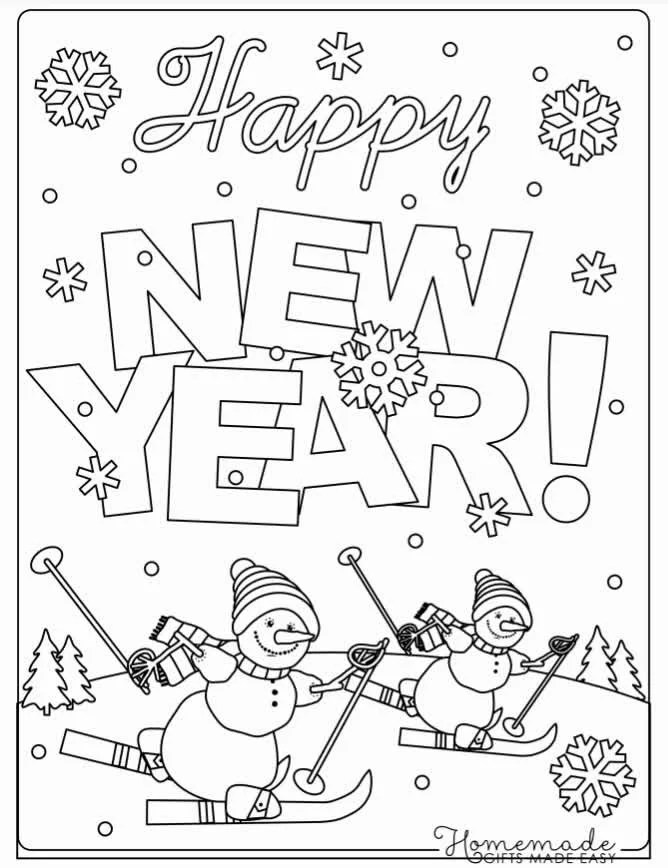 Desenhos do Ano Novo Para Colorir 2023 11