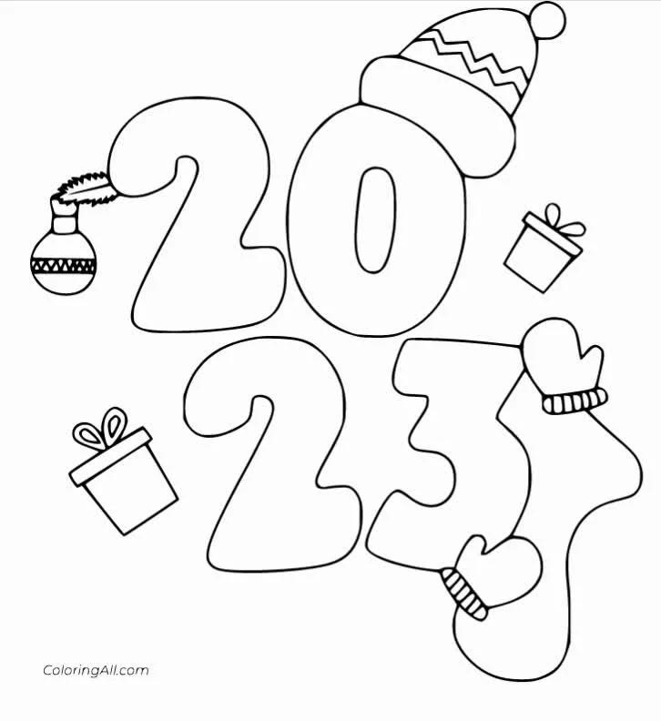 Desenhos do Ano Novo Para Colorir 2023 13