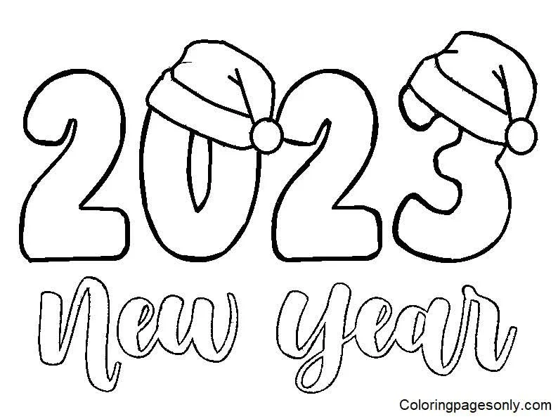Desenhos do Ano Novo Para Colorir 2023 19