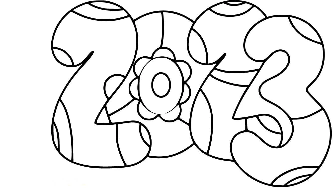 Desenhos do Ano Novo Para Colorir 2023 20