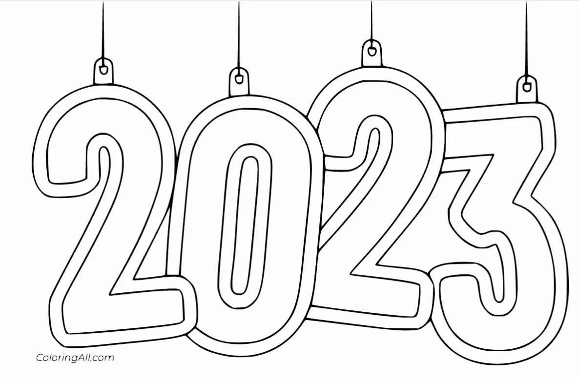 Desenhos do Ano Novo Para Colorir 2023 22
