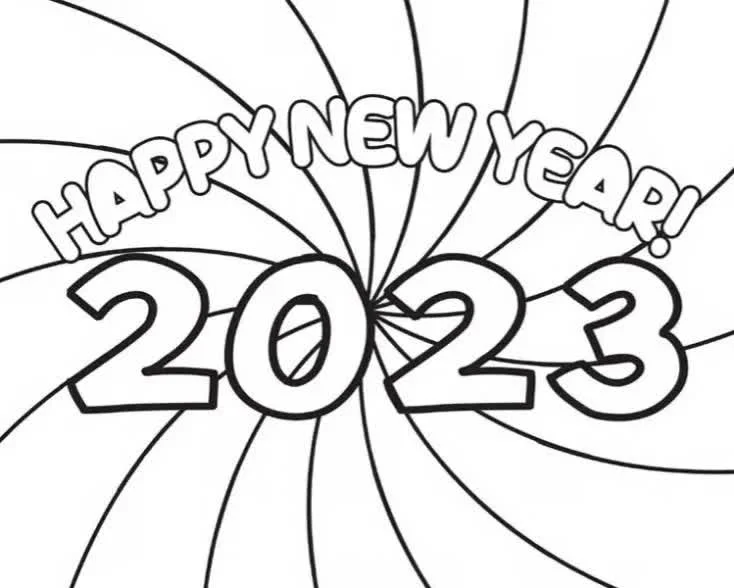 Desenhos do Ano Novo Para Colorir 2023 23