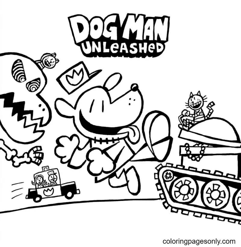 Dog Man Coloring Pages 10