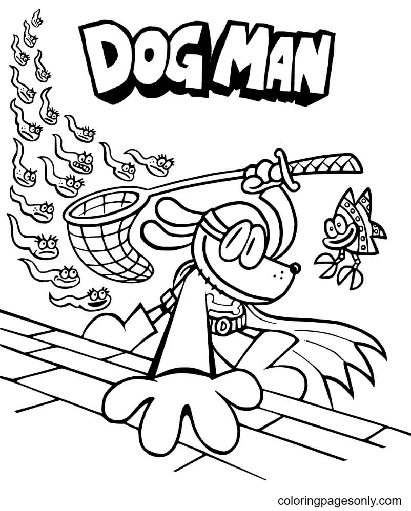 Dog Man Coloring Pages 22