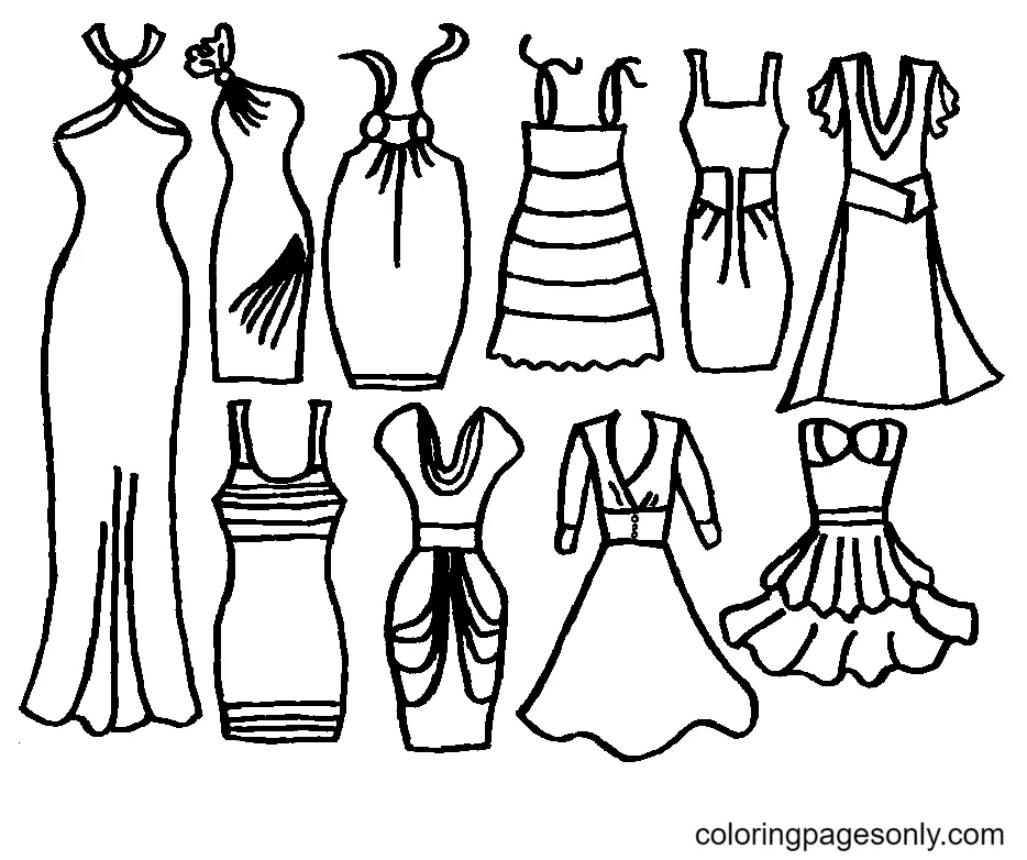 Desenhos de Dress Para Colorir 14