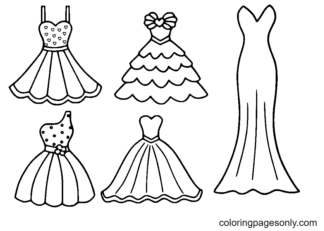 Vestidos Para Colorear 6