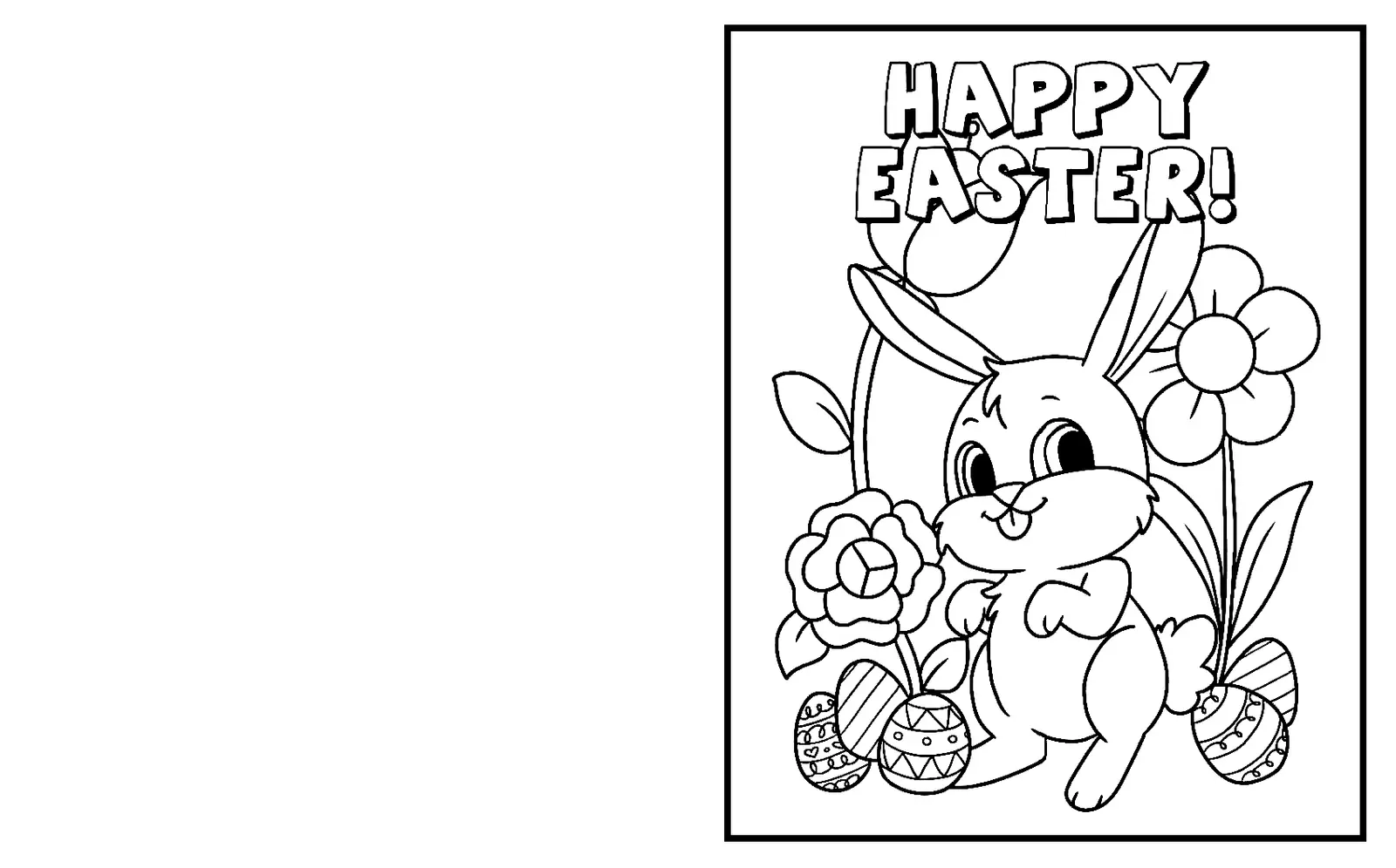 Easter Card Coloring Pages 2