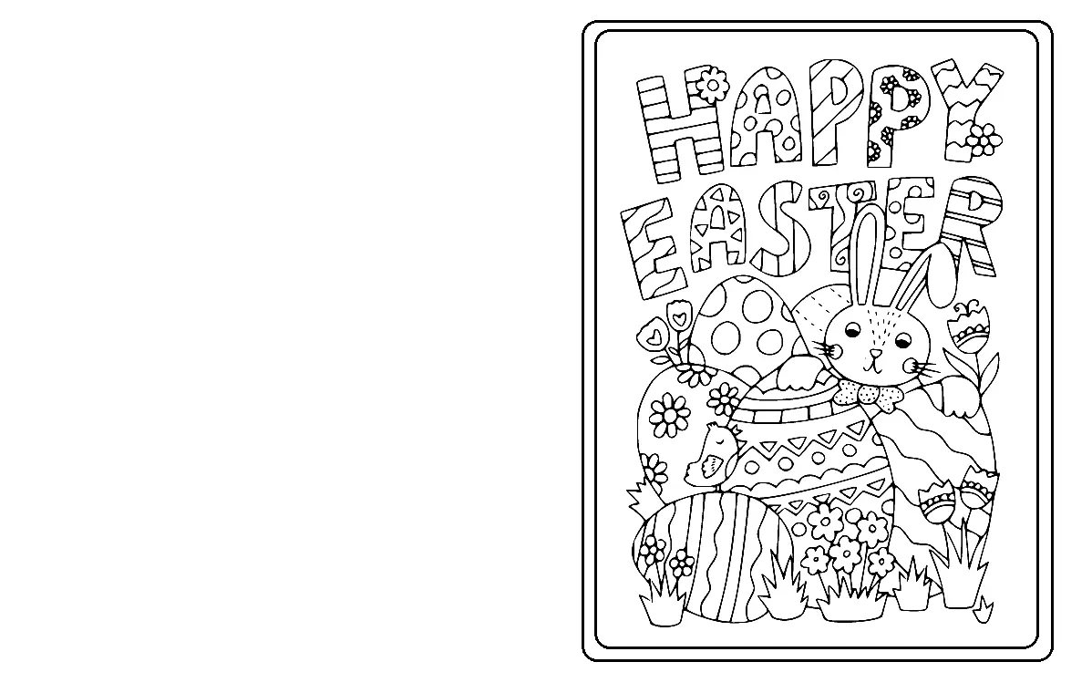 Easter Card Coloring Pages 28