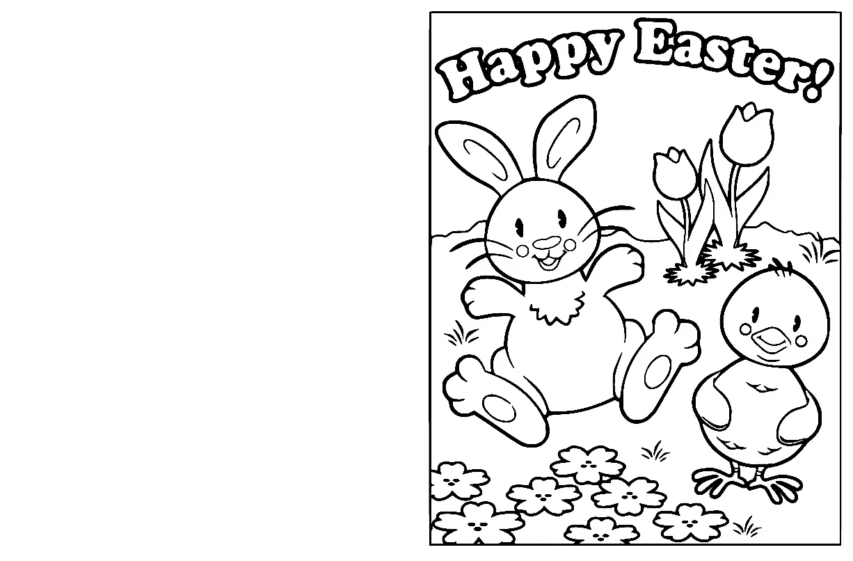 Easter Card Coloring Pages 3