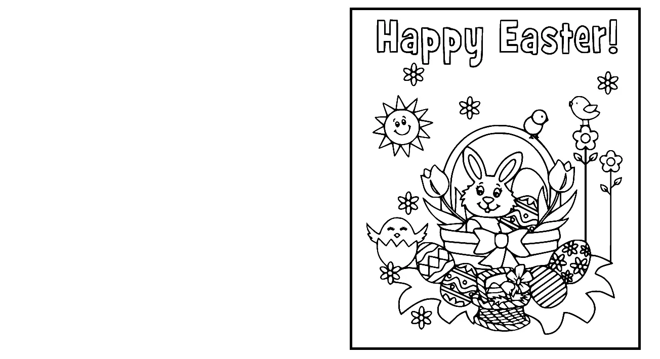 Easter Card Coloring Pages 7