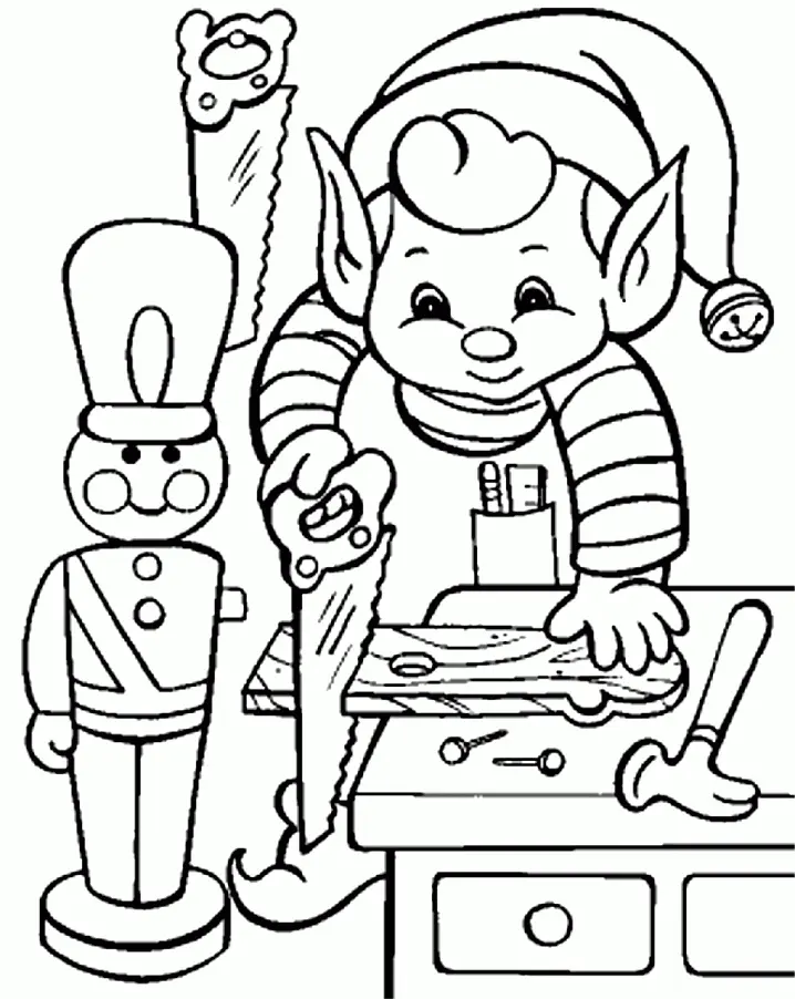 Easy Christmas Coloring Pages 6