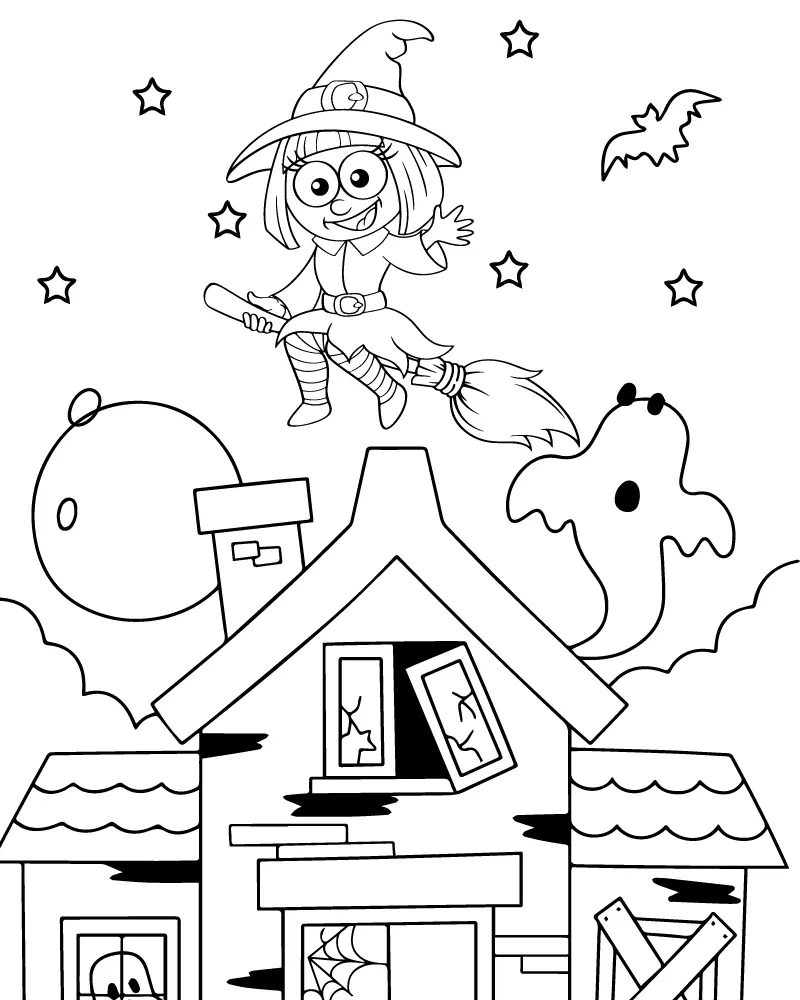 Easy Cute Halloween Coloring pages 10