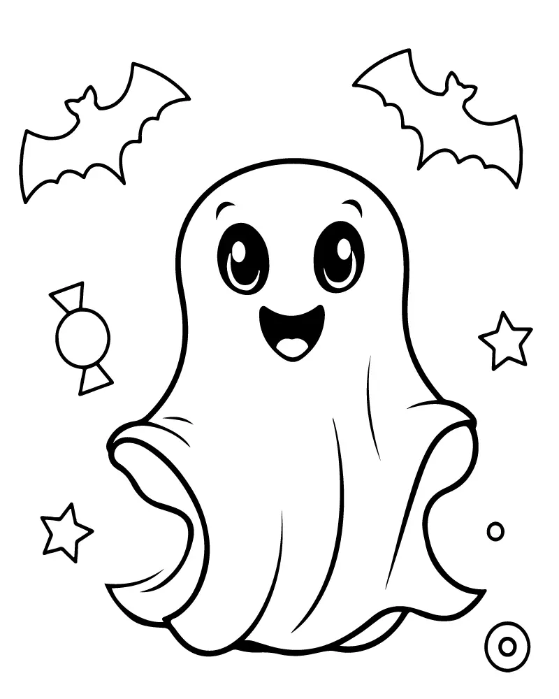 Easy Cute Halloween Coloring pages 11