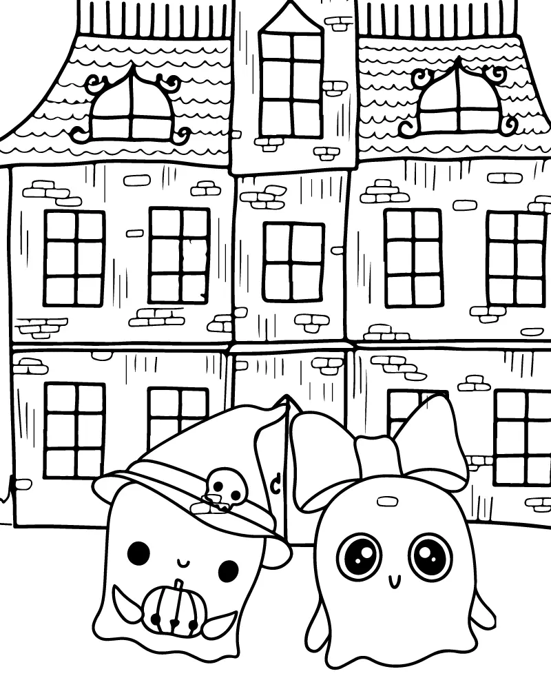 Easy Cute Halloween Coloring pages 14