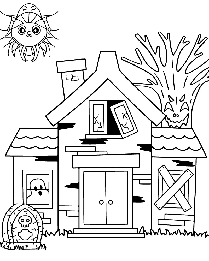 Easy Cute Halloween Coloring pages 15