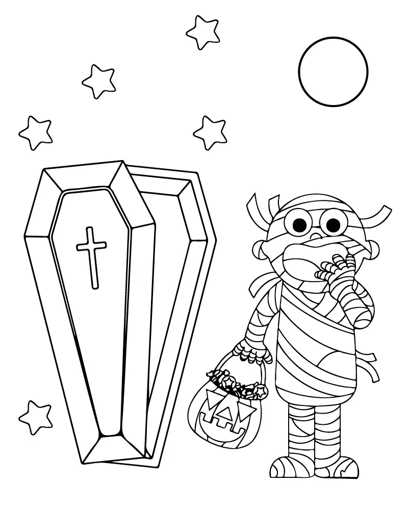 Easy Cute Halloween Coloring pages 16