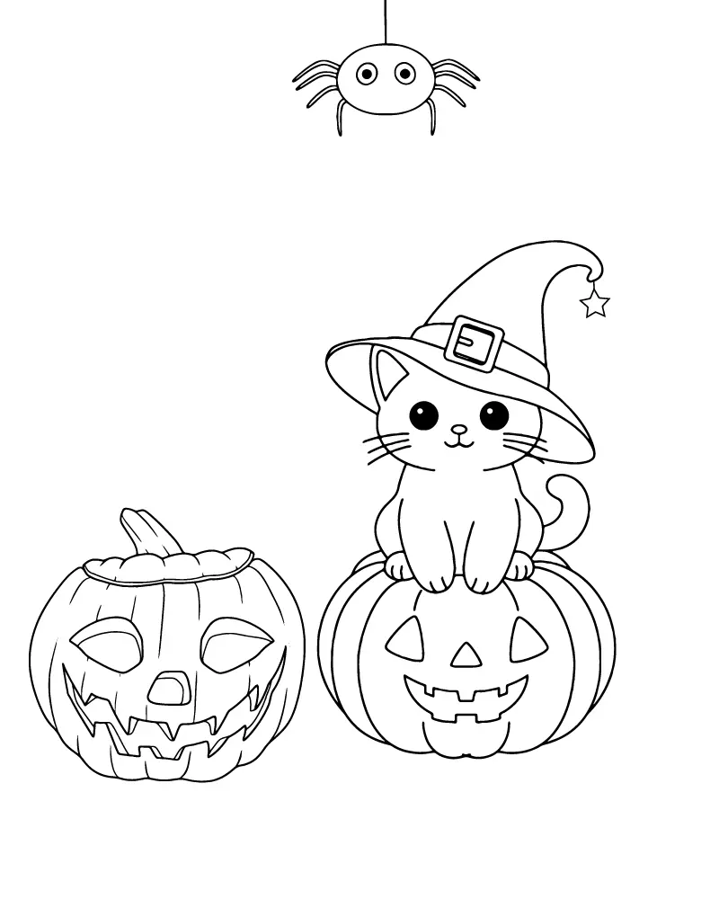 Easy Cute Halloween Coloring pages 19