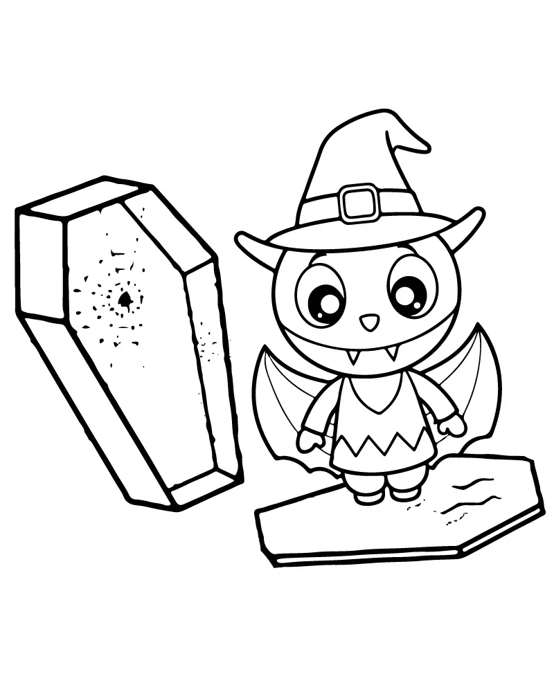 Easy Cute Halloween Coloring pages 2